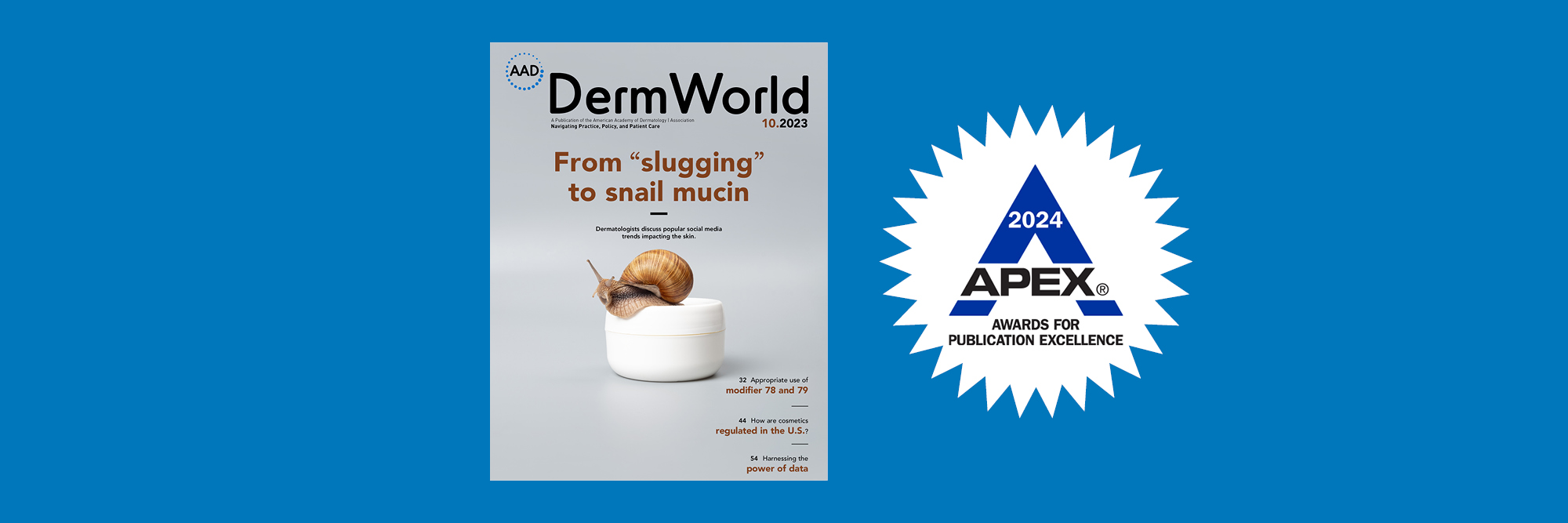 Hero image for DermWorld and Apex Award 2024