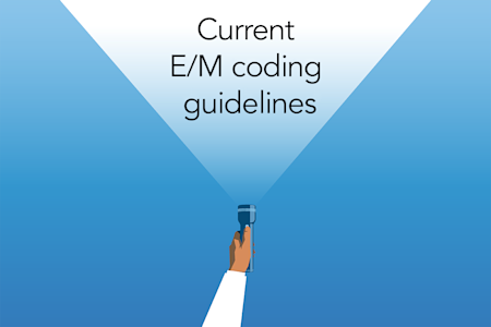 Card illustration for E/M current guidelines