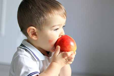 Toddler with eczema on his face 