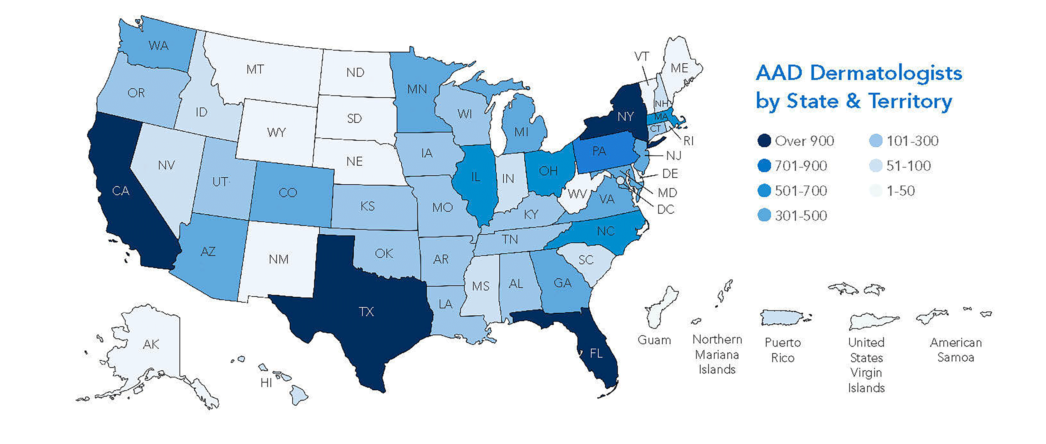 AAD members by state and territory