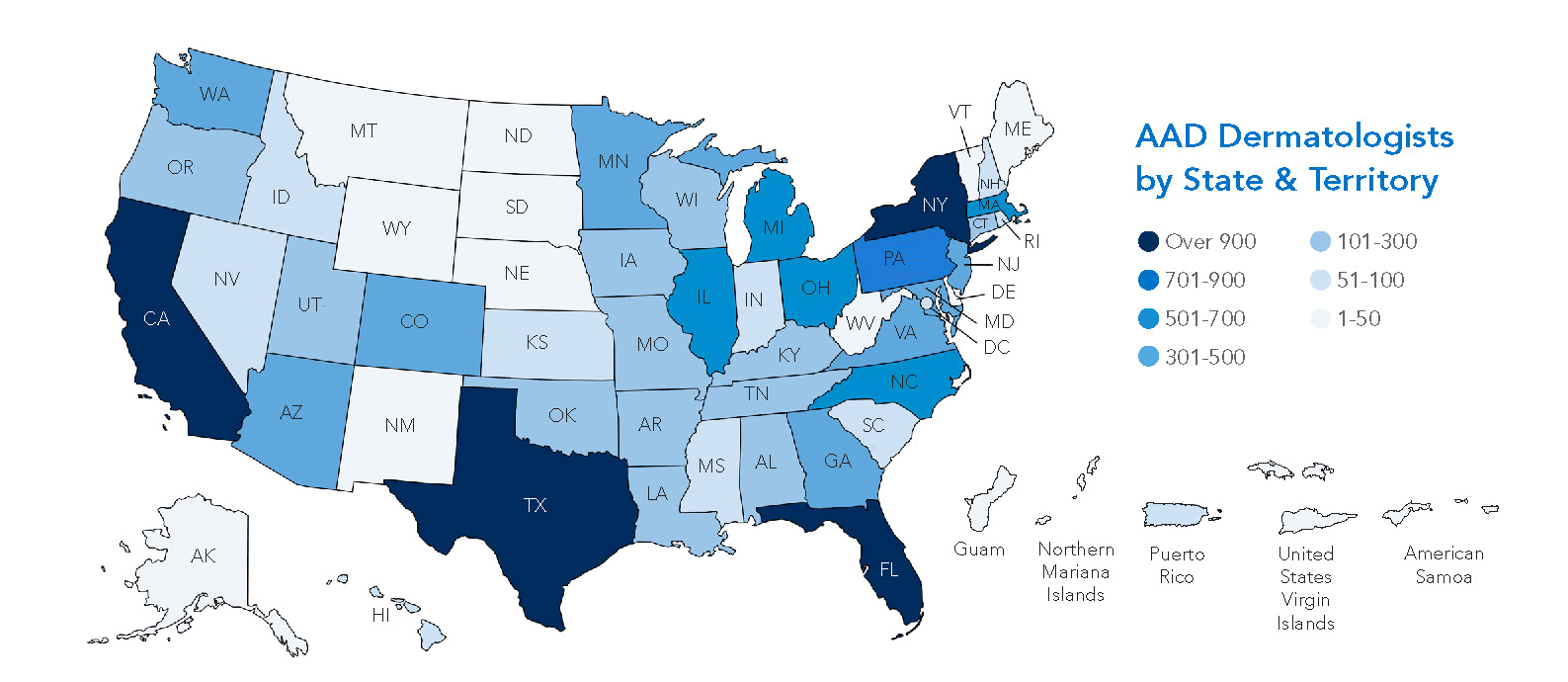 AAD members by state and territory