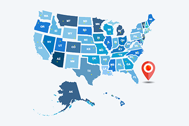 US state map icon