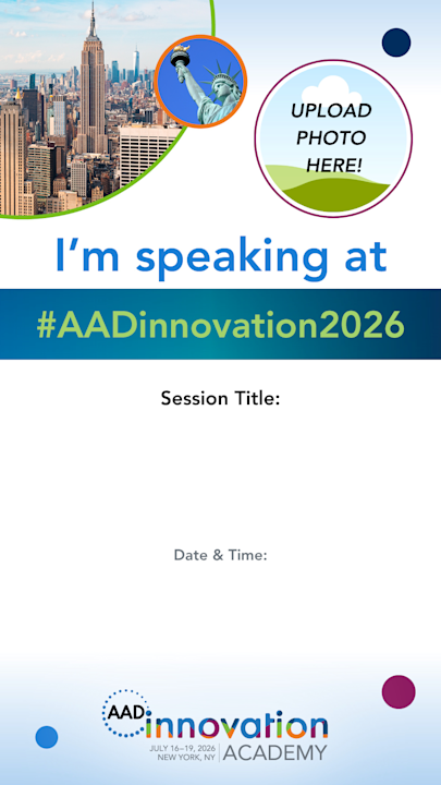 2026 AAD Innovation Academy Social Media - I'm speaking - Instagram story graphic