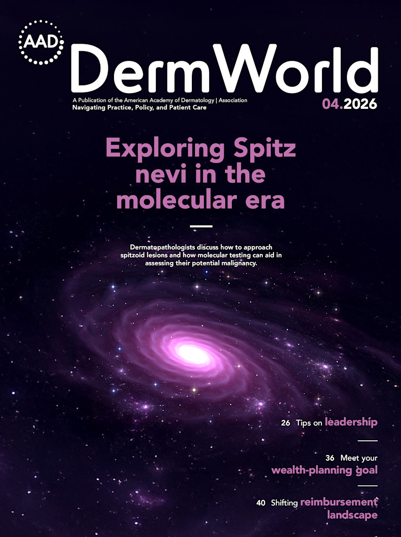 DermWorld April 2026 cover.