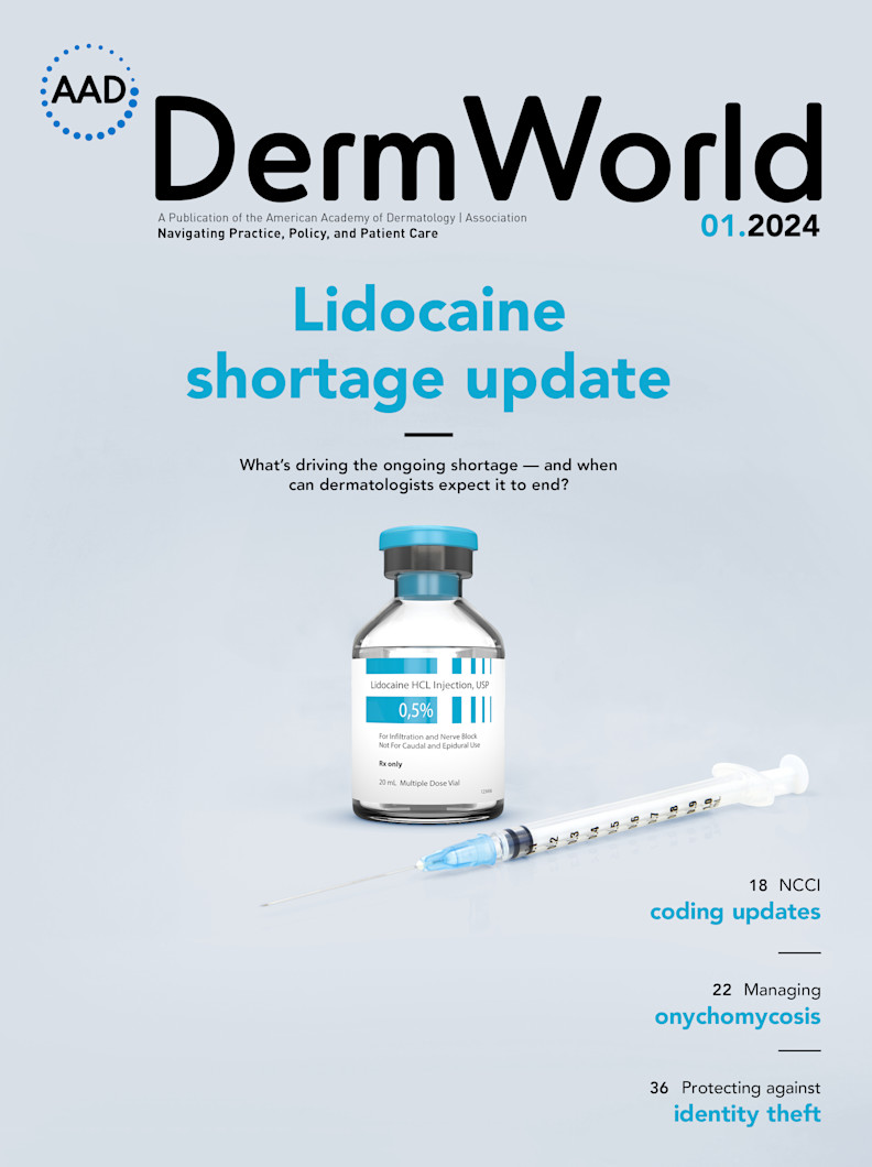 Cover for 2024 January DermWorld