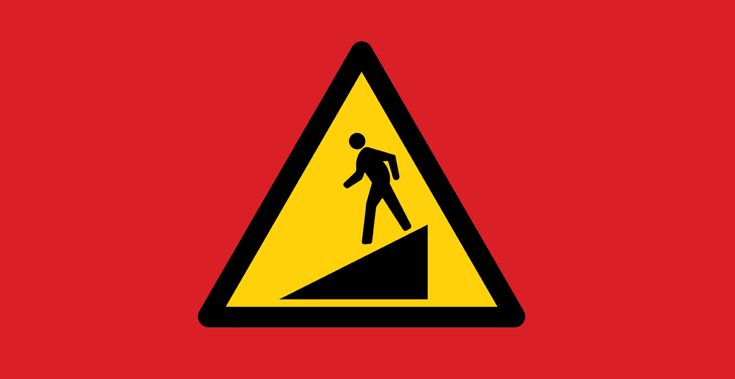 Banner for a slippery slope