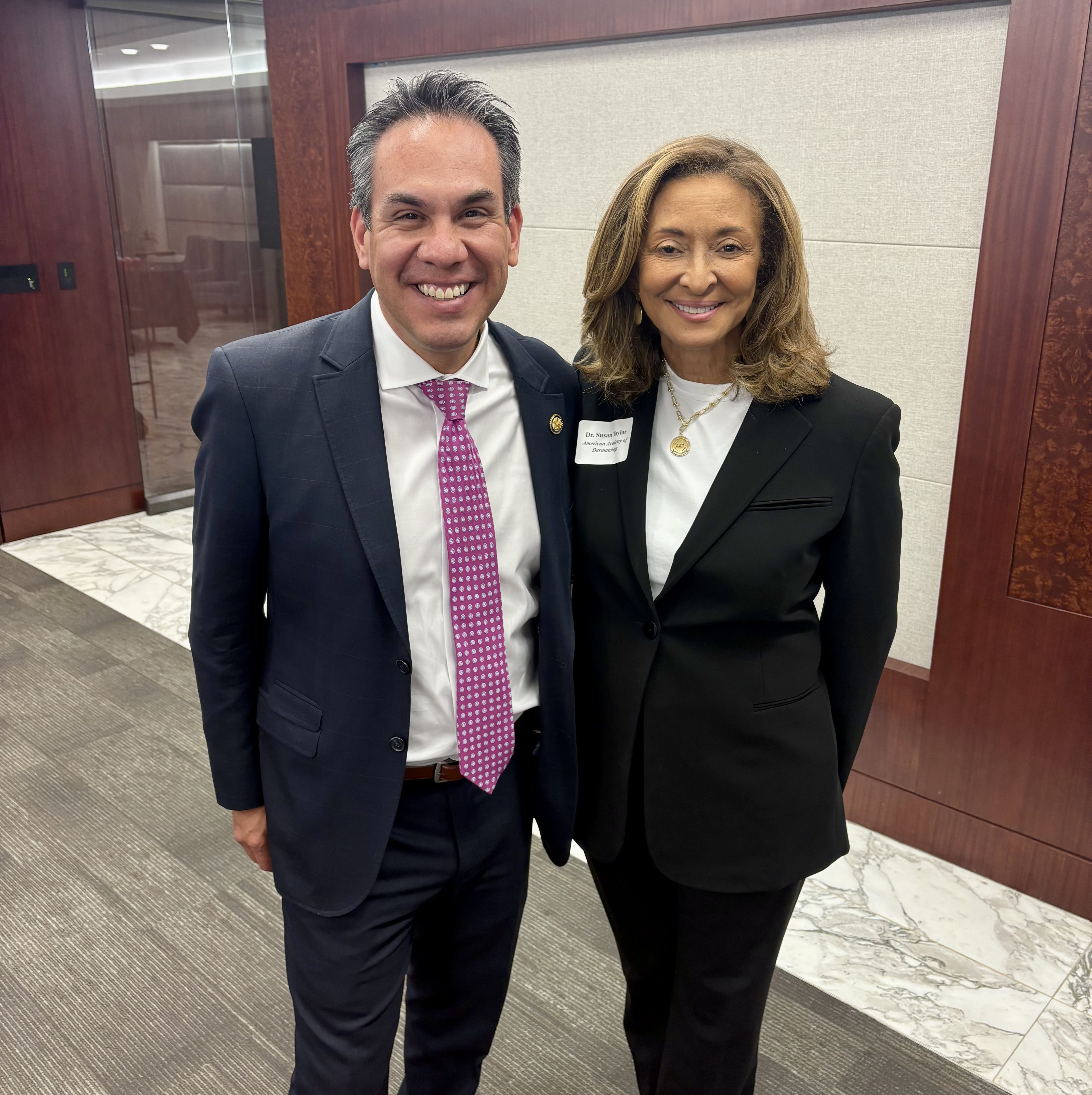 AADA President Dr. Taylor and Rep. Aguilar (D-CA)