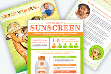 AAD sunscreen info cards