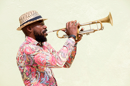 Musician playing trumpet