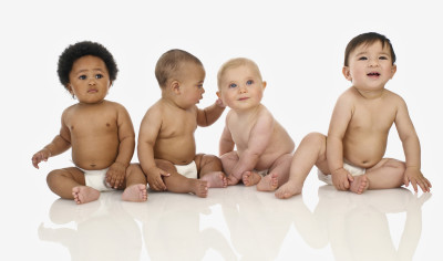 Group of diverse babies