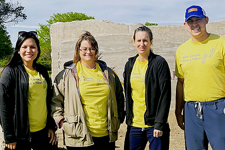 AAD member dermatologist Brandon Litzner, MD, FAAD, hiked with practice staff.