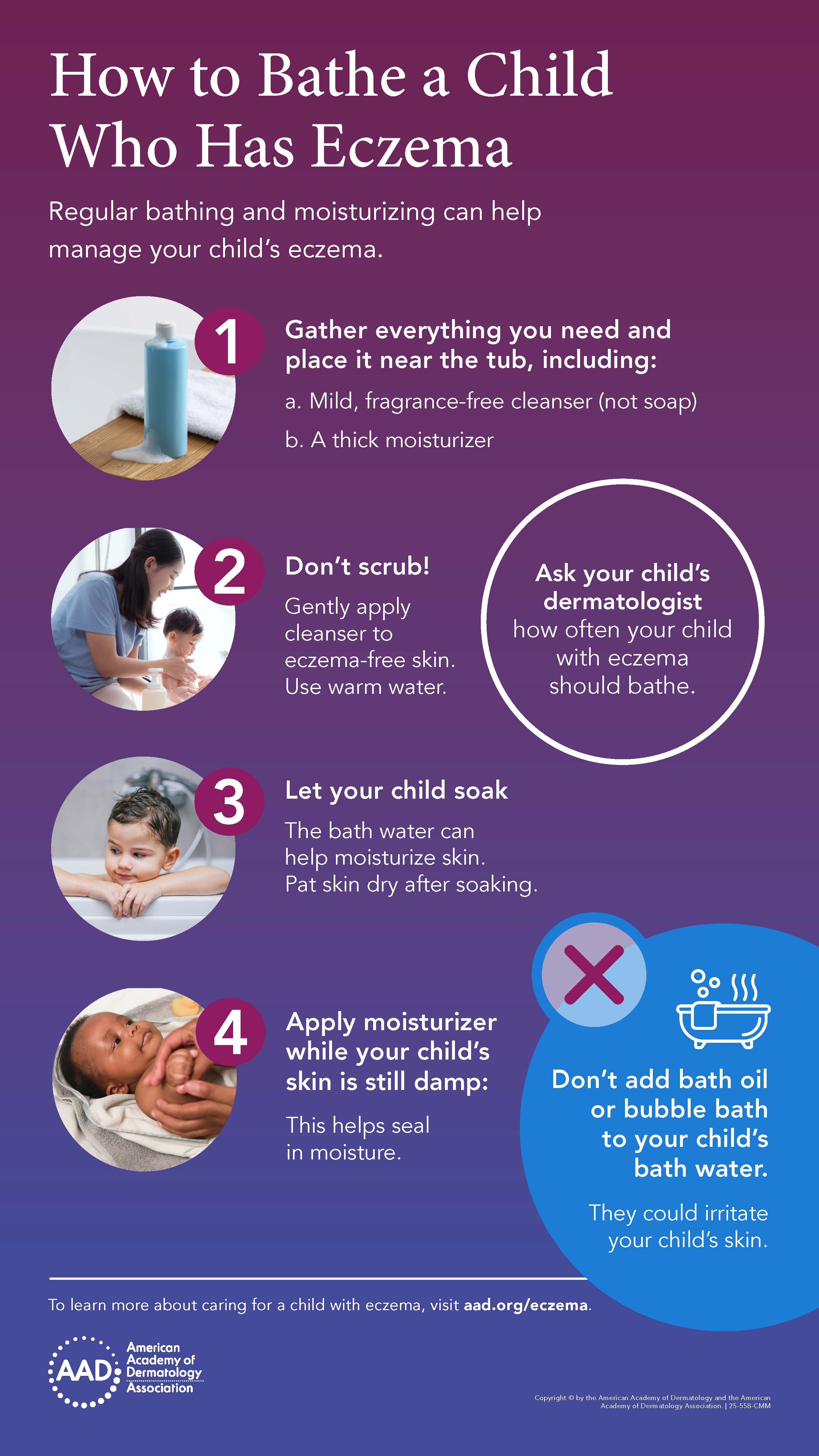 Image of How to bathe a child with eczema infographic