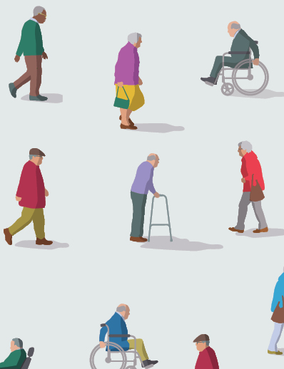 Dermatology World abstract illustration of older people