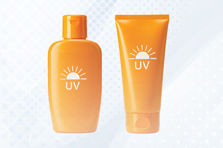 Sunscreen bottles.