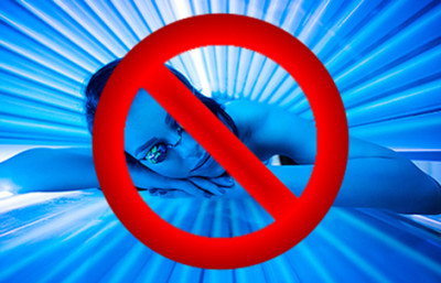 Person in indoor tanning bed