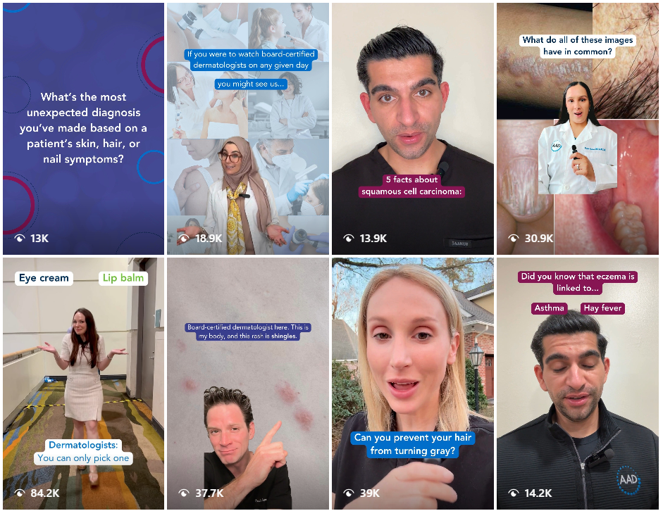 Image of social media posts to Instagram in March 2025 for Your Dermatologist Knows