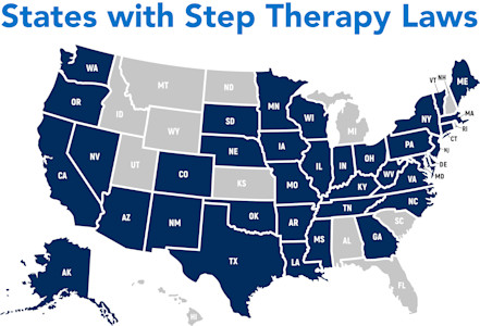 Step therapy legislation map