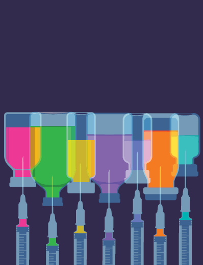 Dermatology World abstract illustration of syringes