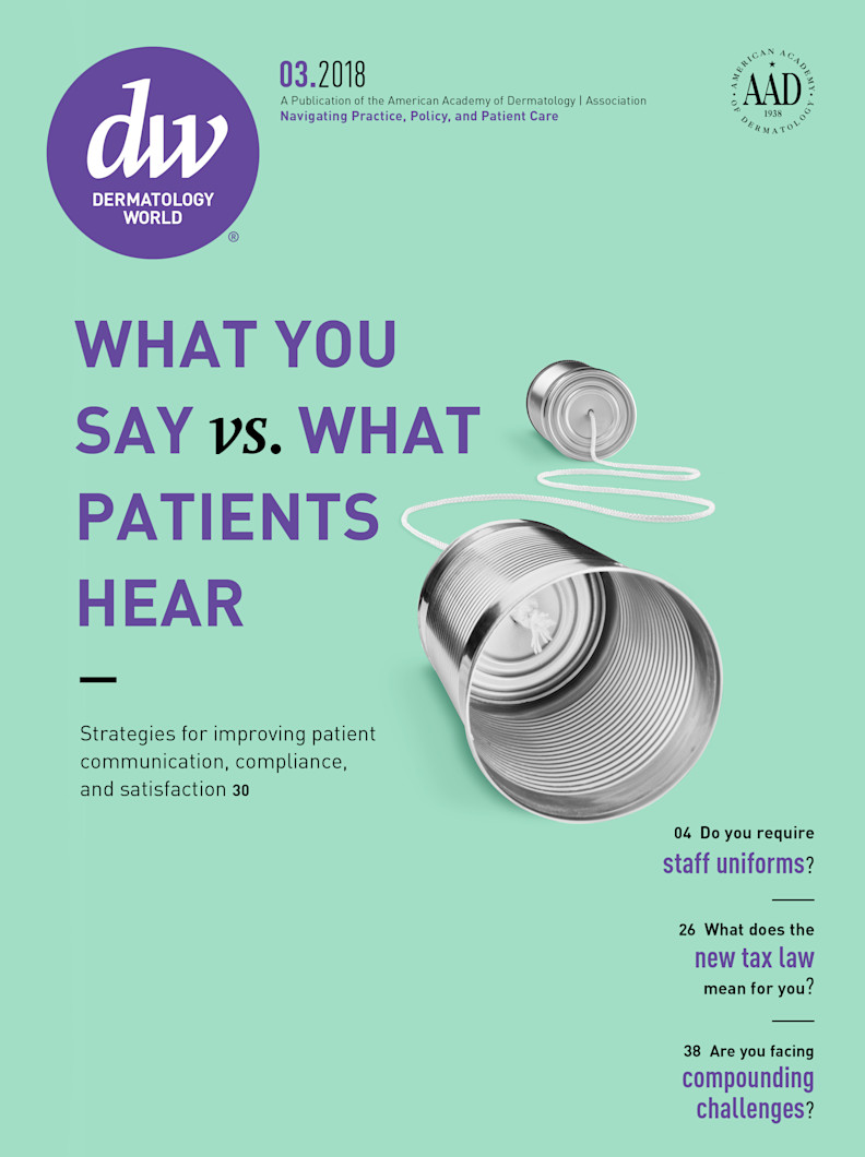Dermatology World cover March 2018
