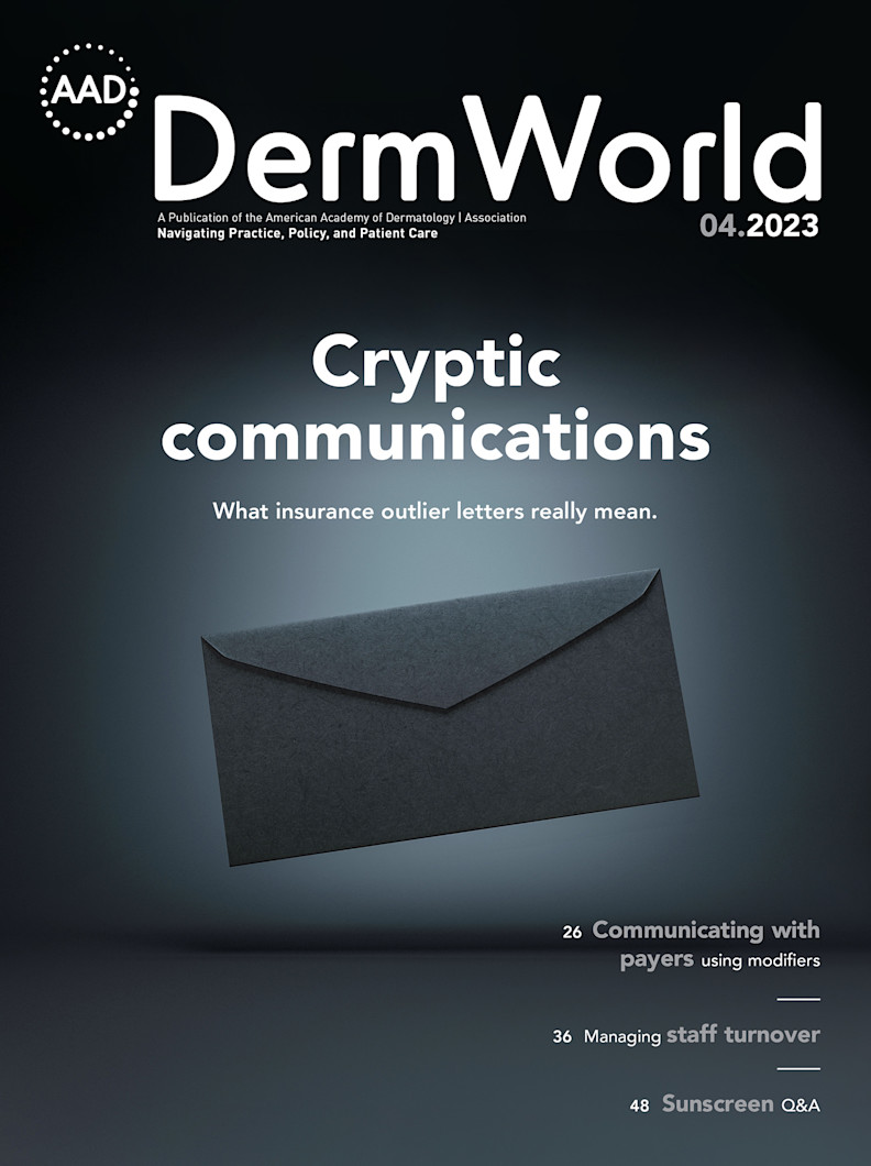 Cover image for April 2023 DermWorld
