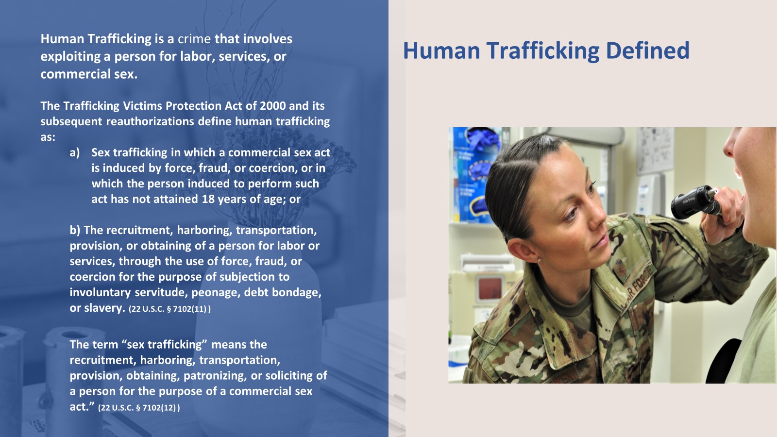 Infographic on human trafficking defined