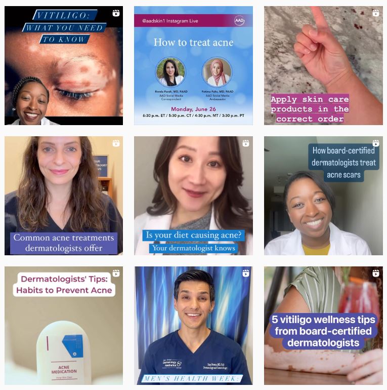 Image of social media posts for Your Dermatologist Knows June 2023