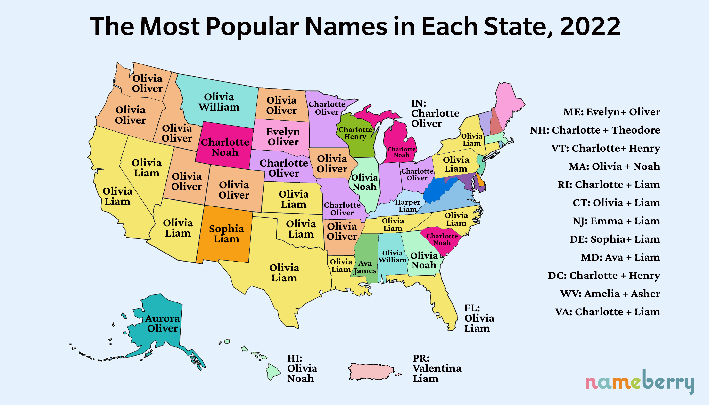 1,000 Top Baby Girl Names in the United States for 2023