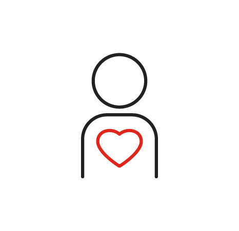 Person with a heart