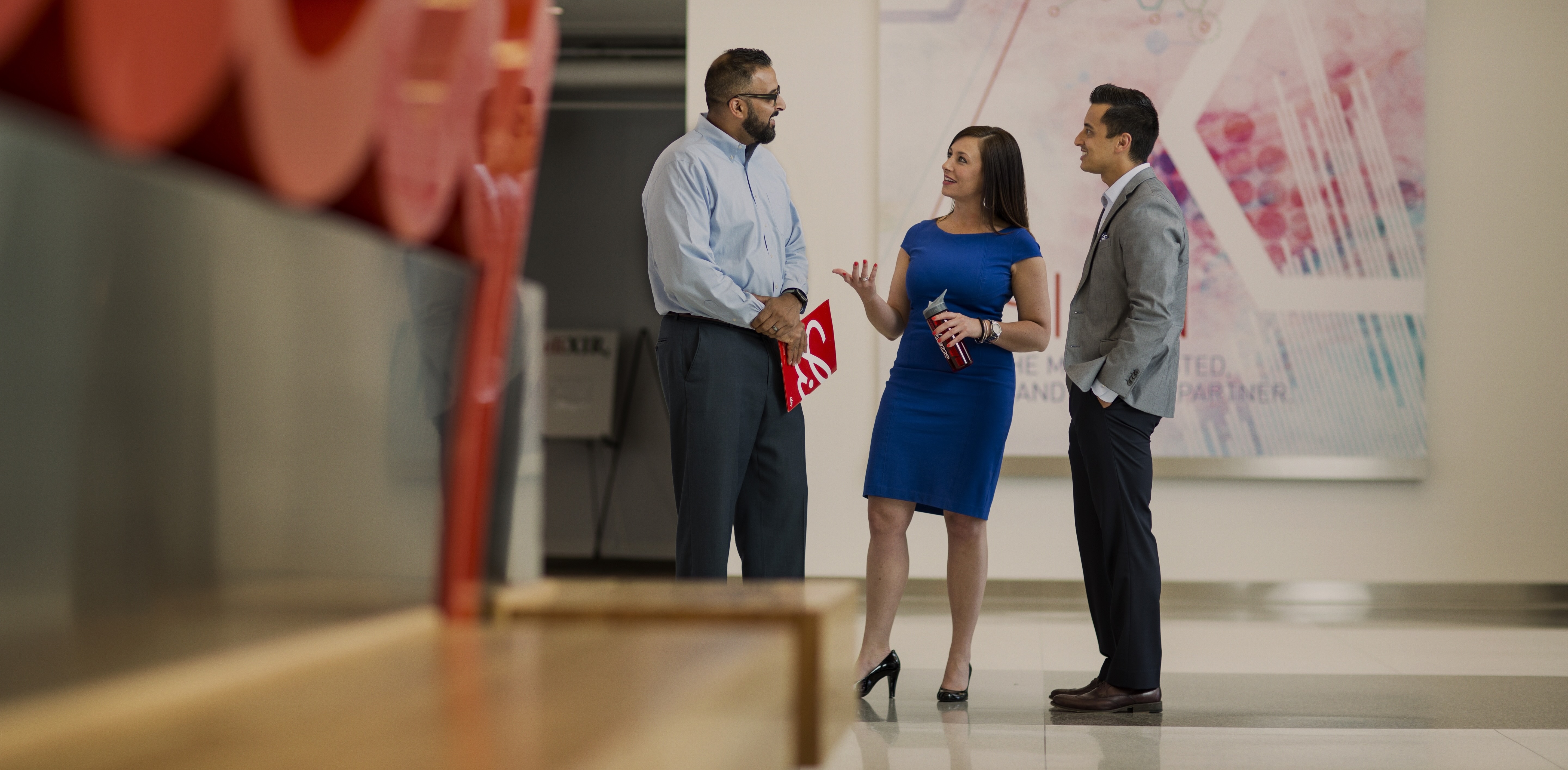 Group of team members talking