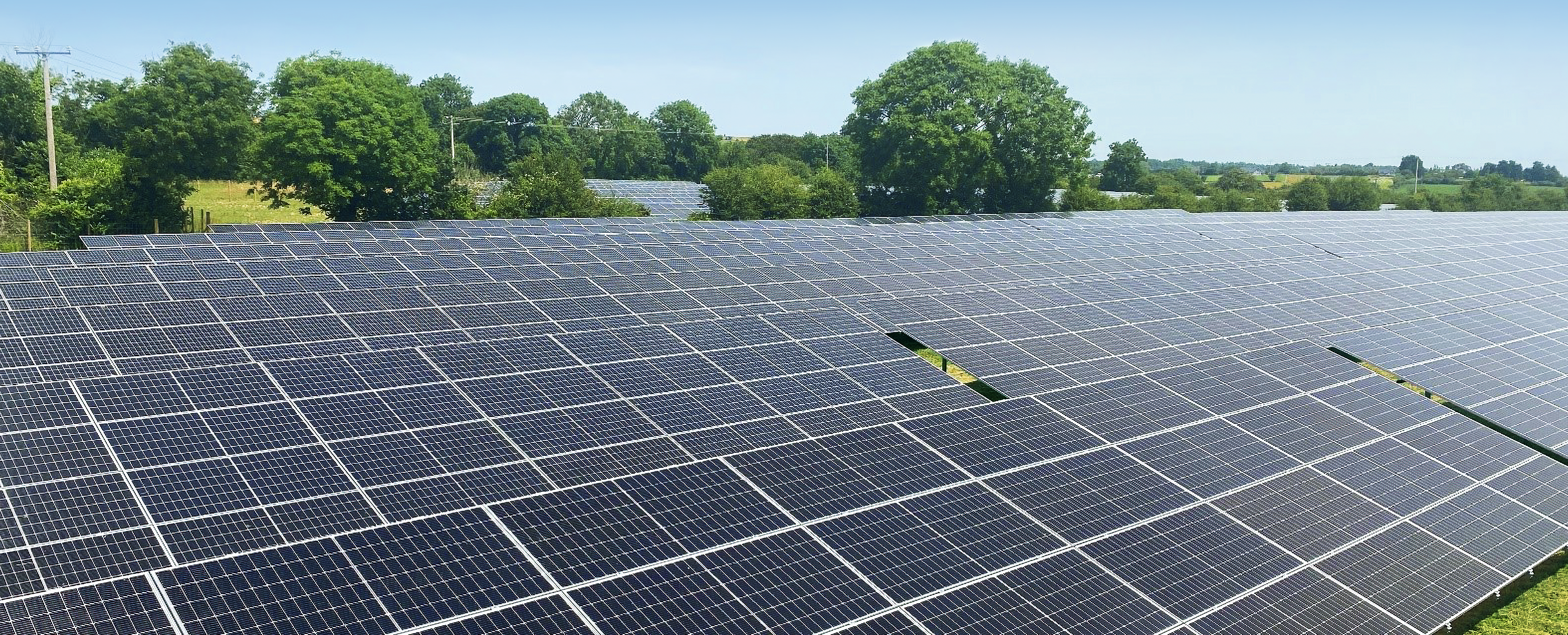 Large field with solar panels