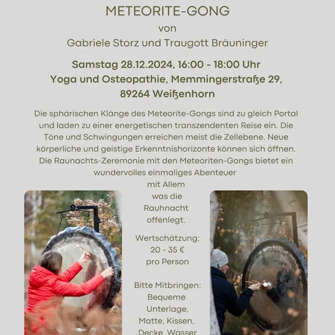 Meteorite-Gong: Klangreise der besonderen Art