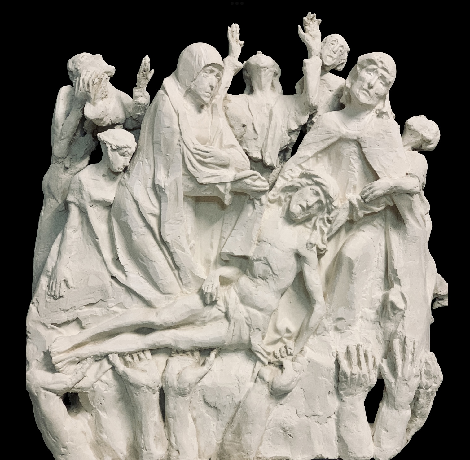 „In Eure Hände lege ich meinen Geist“, 2023, 60x60x15 cm, Gips