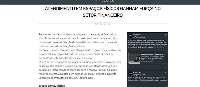 Atendimento em espaços físicos ganham força no setor financeiro