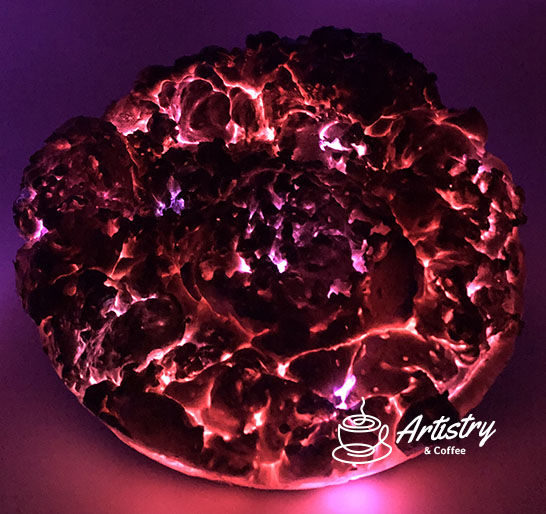 Cauldron with purple lighting