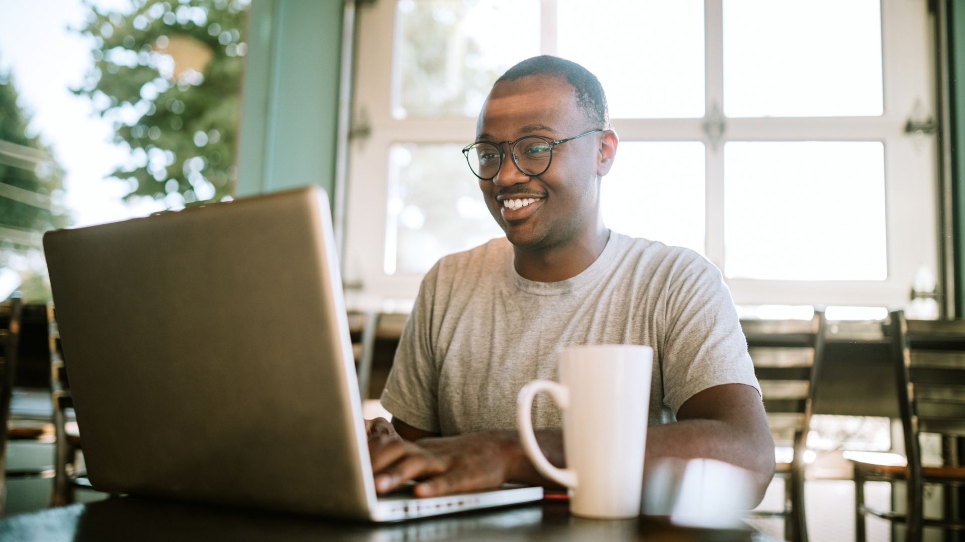 Man working at laptop