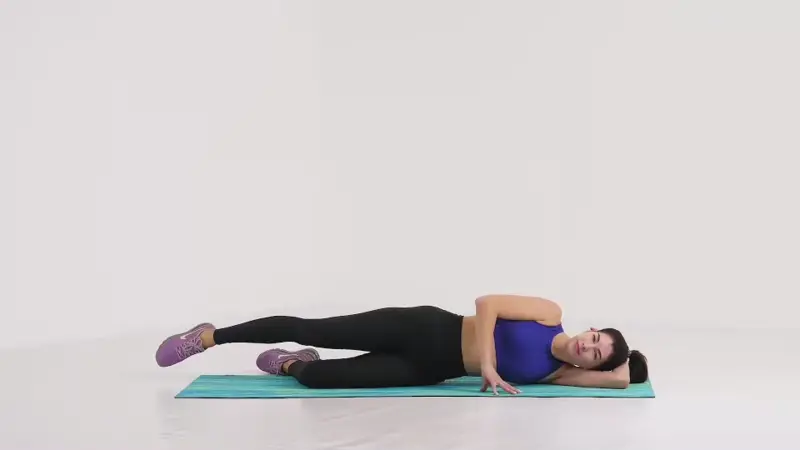Alternating Side Laying Leg Circles . Best Glute Exercises for Bad Knees