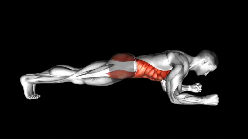 Forearm plank v-taper