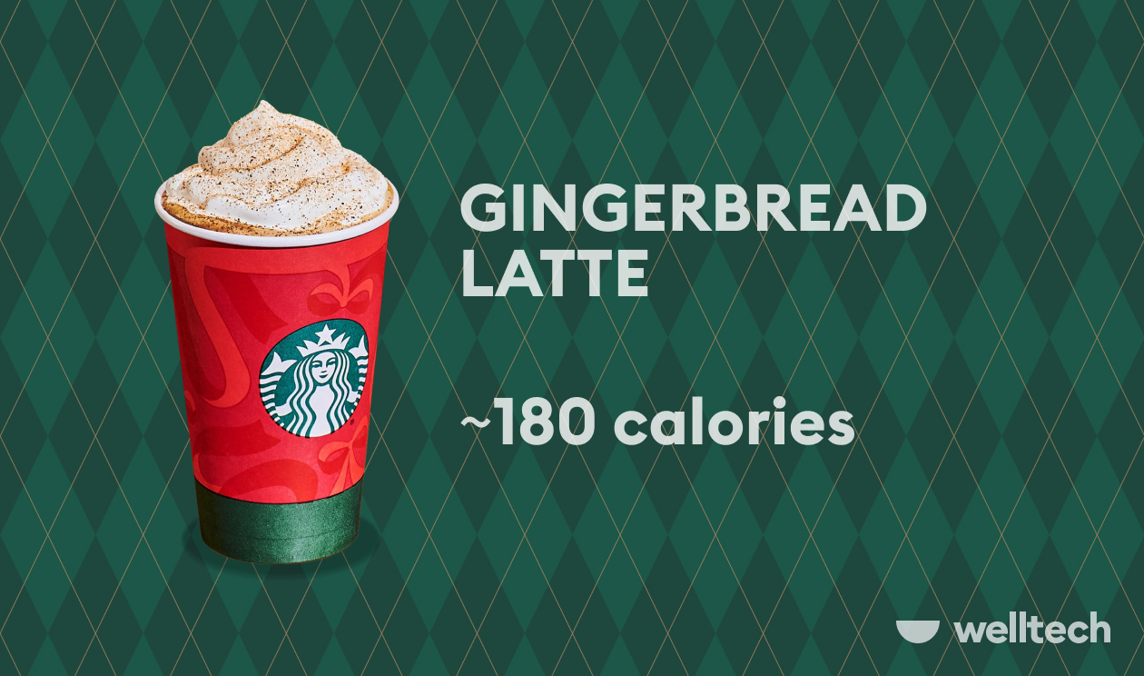 Gingerbread Latte low calorie holiday drinks at starbucks