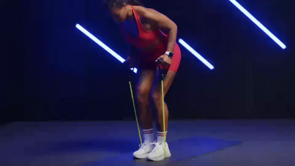 arm workout band triceps kickback