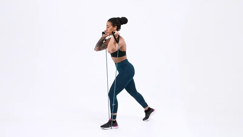 Handle Band Split Squat. Knee-Strengthening Exercises You Can Do at Home