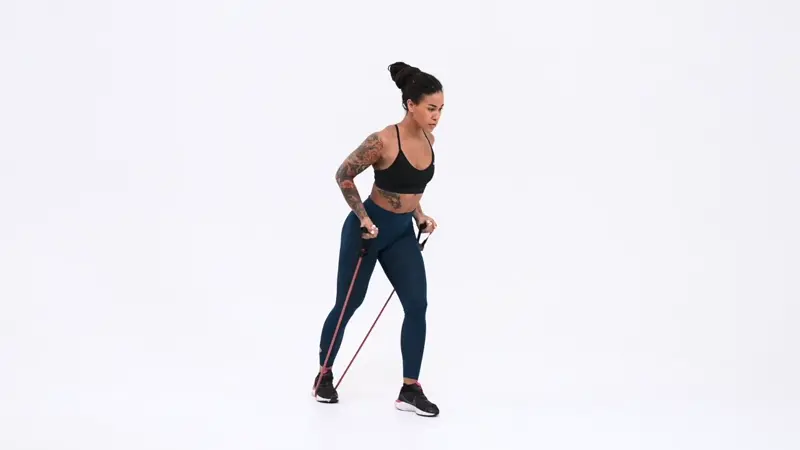  Hand Band Deltoid Front Press . Knee-Friendly Full-Body Workout