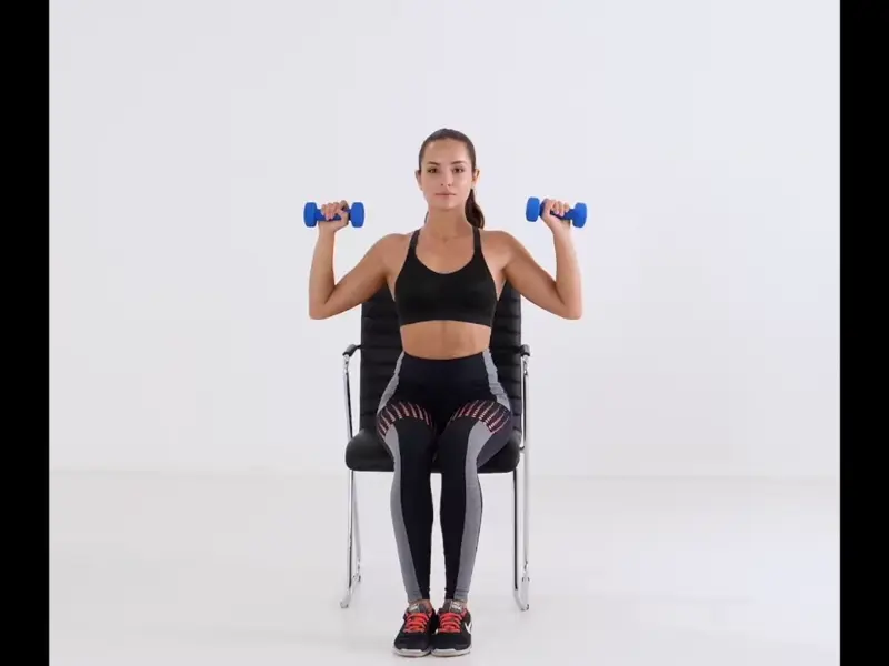 Seated Dumbbell Shoulder Press . Resistance Training for Women Over60
