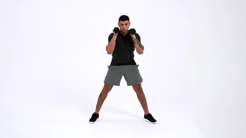 Front Rack Dumbbell Side Split Squat . Quad Exercises with Bad Knees