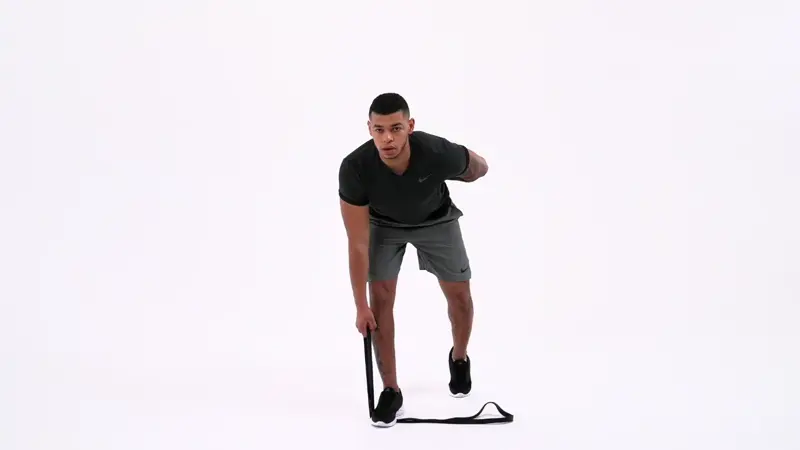 Band Loop Romanian Deadlift . Quad Exercises with Bad Knees
