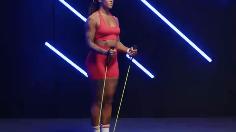 arm workout band hammer curls