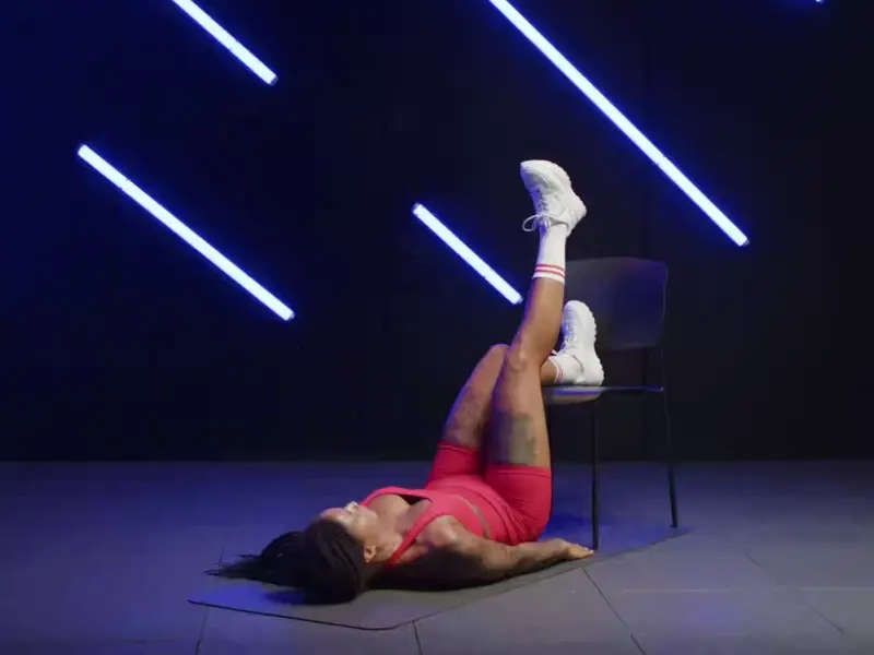 Single leg glute bridge . Knee-Friendly Full-Body Workout