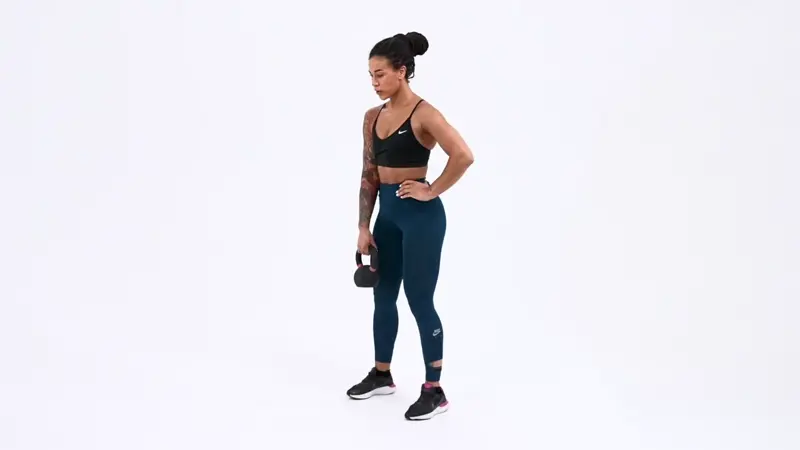 One-Arm Kettlebell Deadlifts. Knee-Friendly Full-Body Workout