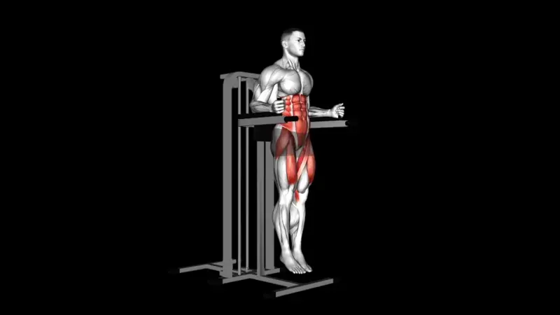 Captains Chair Leg Raise . Weight Loss Gym Routine for Beginners