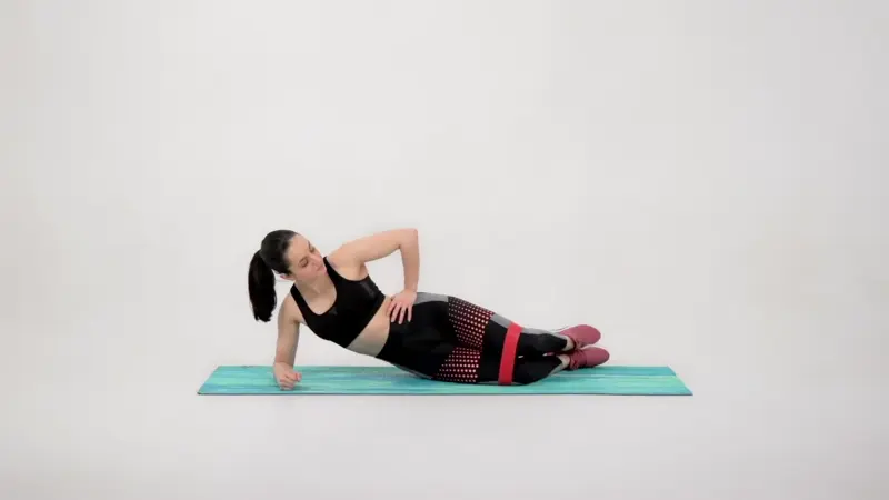 Banded Side Plank Clams Leg Exercises for Bad Knees