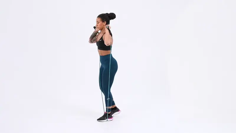 Alternating Reverse Lunge (Handle Band) . Resistance Training for Women Over60